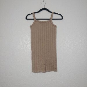 NWT Anwnd‎ Tan Ribbed Bodysuit Romper Size M / L